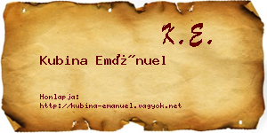 Kubina Emánuel névjegykártya